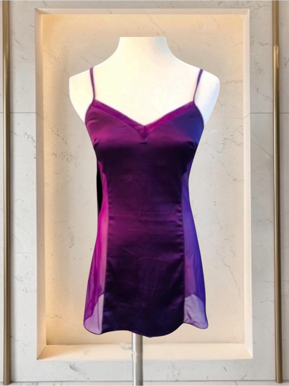 LA PERLA STUDIO Purple Short Nightie Chemise Slip Lingerie Size Small